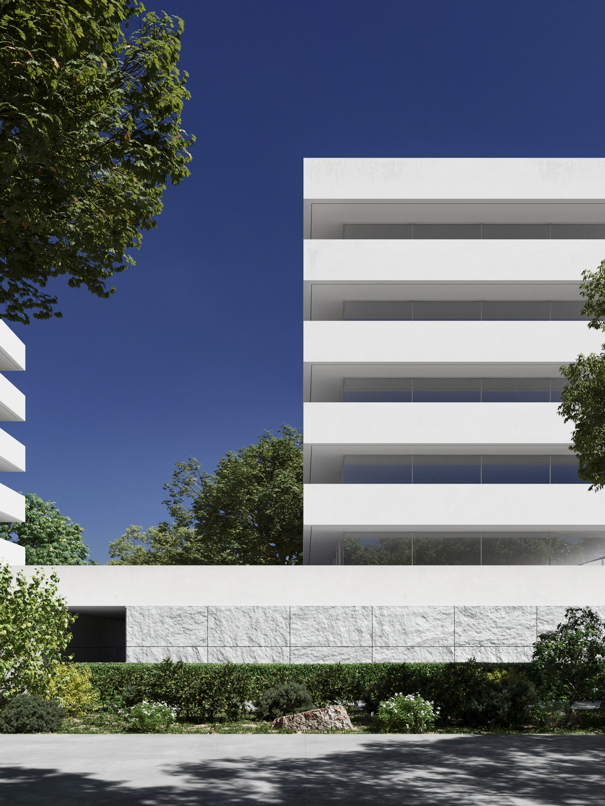 Fachada de edificio residencial de obra nueva